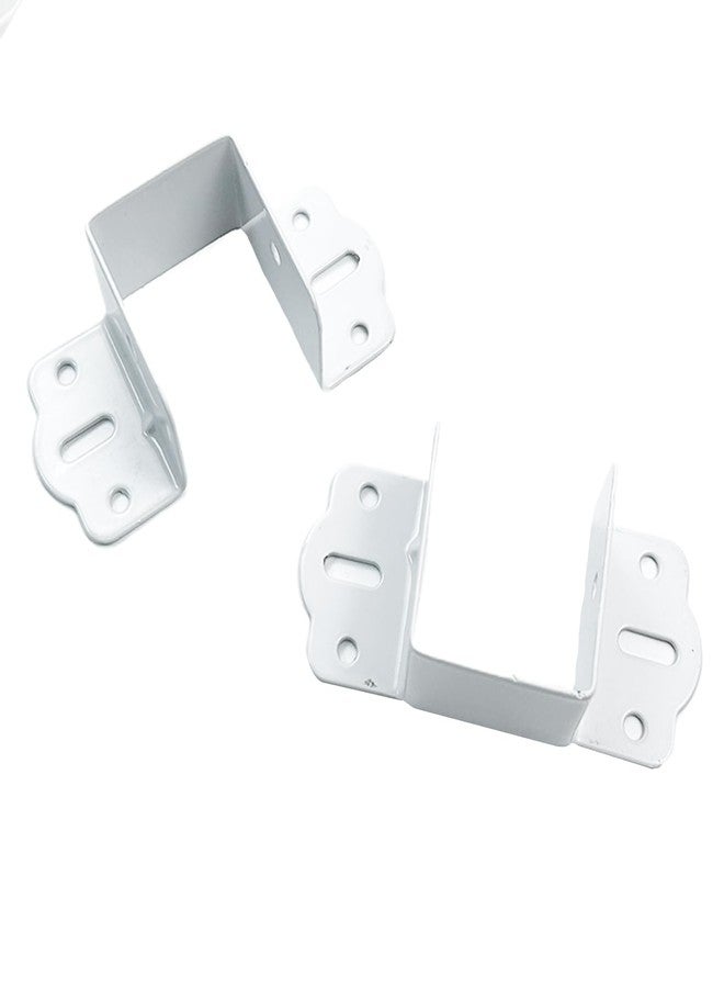 Pastlla 4Pcs Metal Bed Hinge Bed Support Bracket Bed Corner Furniture Fixed Bed Hardware Accessories 1.57" (40mm) Square Bracket, White - Image 5