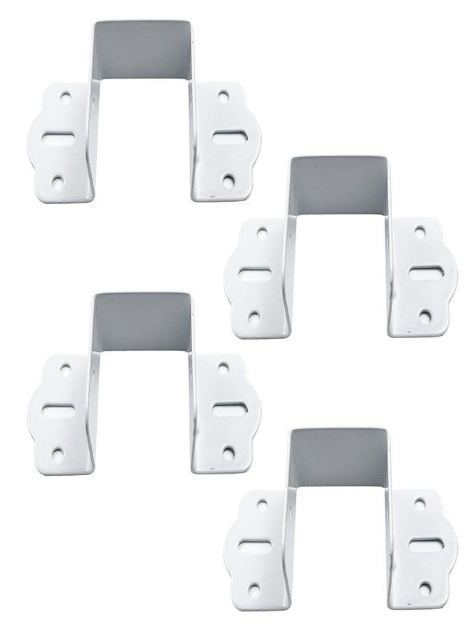 Pastlla 4Pcs Metal Bed Hinge Bed Support Bracket Bed Corner Furniture Fixed Bed Hardware Accessories 1.57" (40mm) Square Bracket, White - Image 1