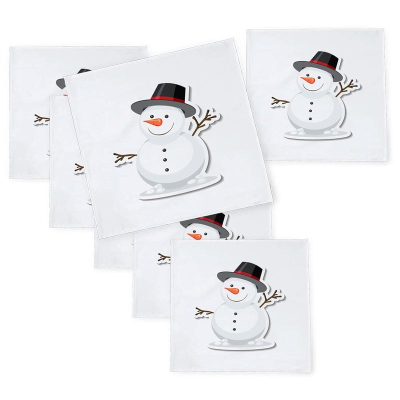 Khakee مناديل طاولة حرير بموضوع عيد الميلاد 6 قطع 10x10 لتزيين عيد الميلاد زينة عيد الميلاد هدية عيد الميلاد xmas21808 - Image 1