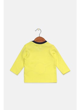 IKKS Toddlers Boy Crew Neck Long Graphic Tee, Yellow  - Image 2
