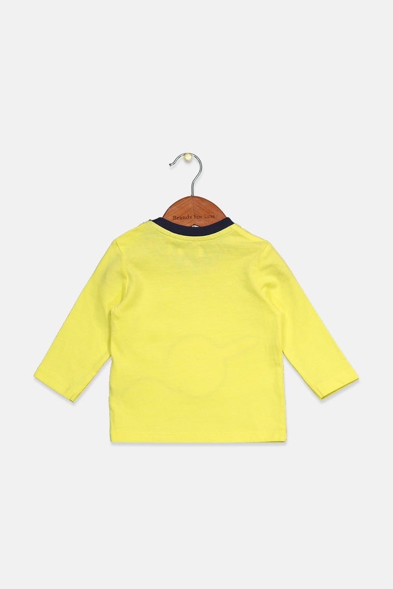 IKKS تي شيرت جرافيك طويل بأكمام قصيرة للأولاد، أصفر - Image 2