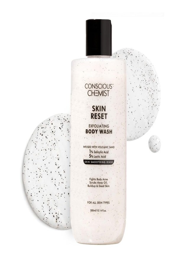 كيميائي واعي غسول الجسم المقشر من كونشيس كيميست® لإعادة ترطيب البشرة | 300 مل | جل استحمام يحتوي على 1% حمض الساليسيليك مع رمال بركانية وحمض اللاكتيك | يقشر البشرة، ويزيل حب الشباب، وينعم البشرة الخشنة | لعلاج التقرن الشعري وطفح جلدي على الساقين | مناسب للرجال والنساء، ولجميع أنواع البشرة - Image 1