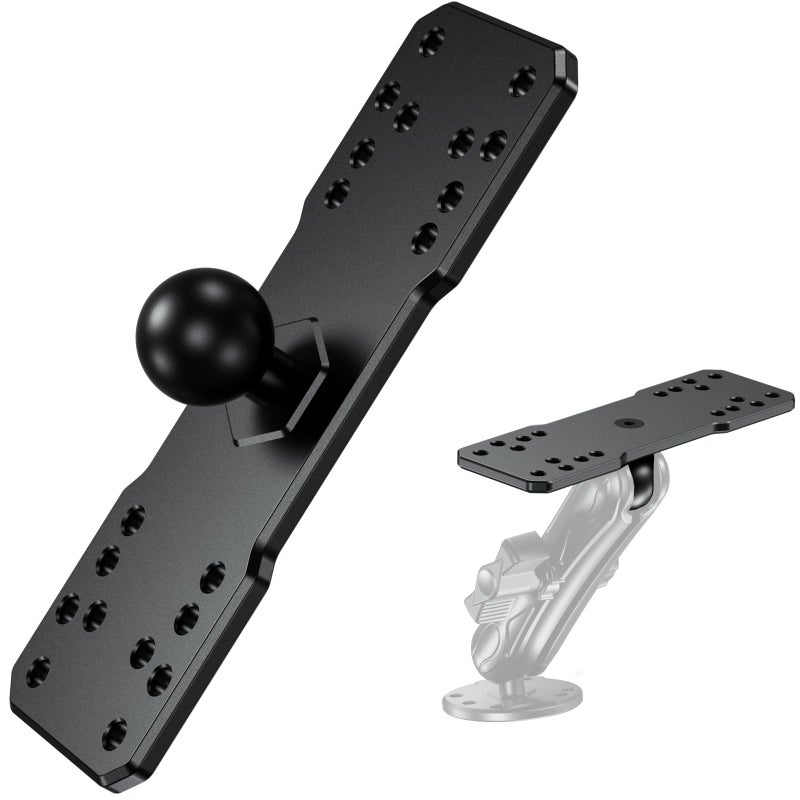 BRCOVAN 1'' Ball Fish Finder Mount, Aluminum Alloy Universal Marine Electronic Plate, Fit for RAM Mounts B Size 1 Inch Ball Double Socket Arm, Fit for Garmin, Lowrance, Humminbird, Raymarine and More - Image 1