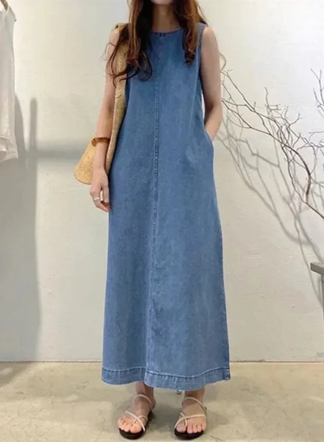 Yailla Fashion Dress Sleeveless Pocket Loose Long Vest 