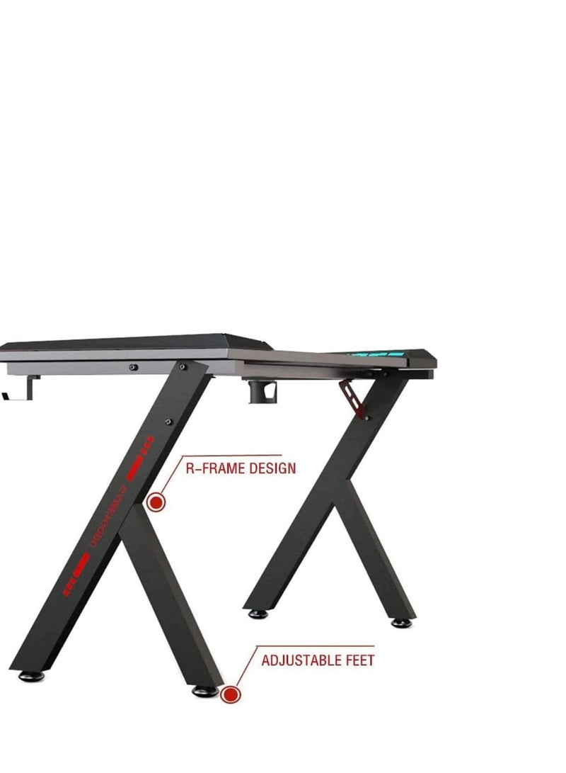 Generic Gaming Desk with LED RGB RC Light,Z Shaped for Pc,Blue120×60×75cm  - Image 5