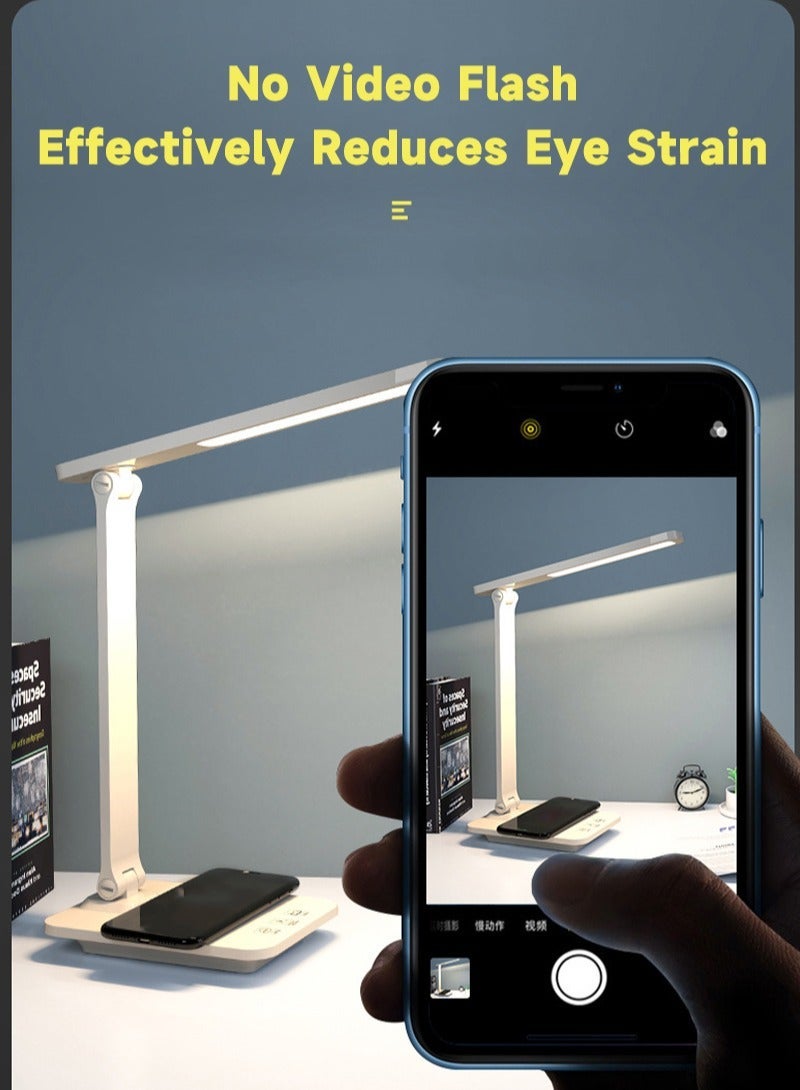 Sharpdo LED Desk Lamp, Eye-Caring, Touch Control With USB Charging for Reading, Study Lamp for Kids, Home, Office White - Image 4