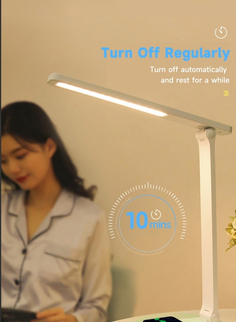 Sharpdo LED Desk Lamp, Eye-Caring, Touch Control With USB Charging for Reading, Study Lamp for Kids, Home, Office White - Image 5