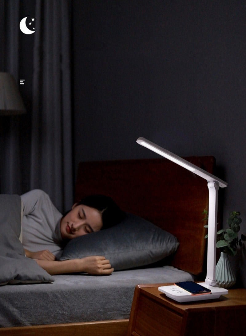 شاربدو مصباح طاولة LED قابل للطي لحماية العين، تحكم باللمس مع شحن USB، مصباح بجانب السرير، ضوء ليلي، مصباح قراءة - Image 1