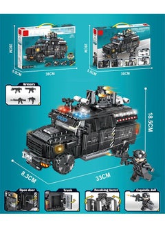 ZCM-HAPPY 4 in 1 Saber-Toothed Tiger Armored Car Building Block Set Jigsaw Puzzle Toy 436 Pieces  - Image 3