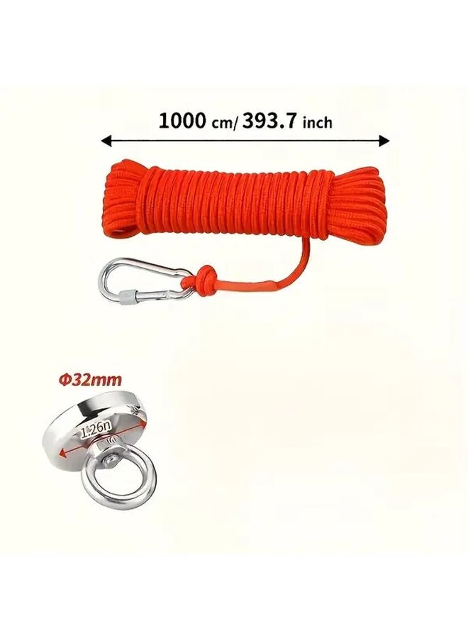 Heavy Duty Magnetic Salvage Kit 32mm Diameter 393 7 Inch Rope Metal Fishing Retrieval - Image 1