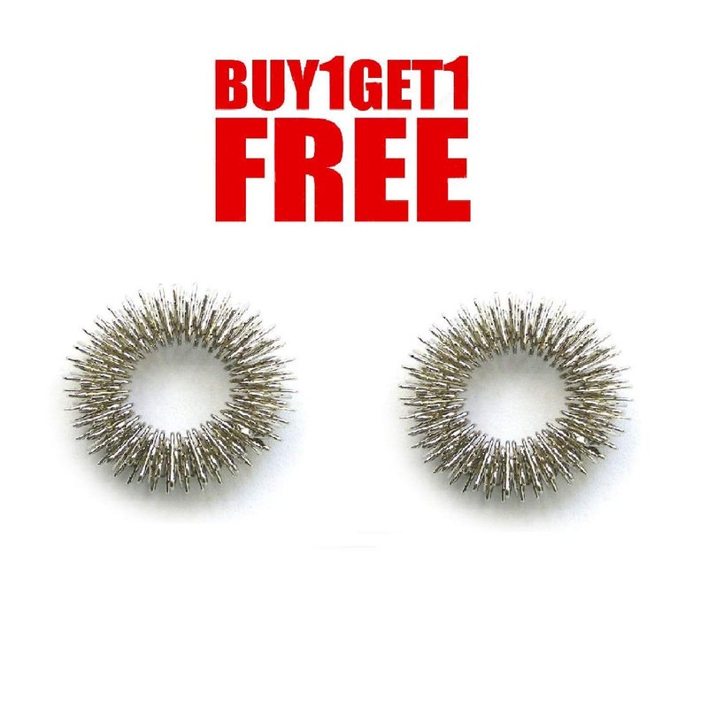 GHK H 31 Acupressure Massage Sujok Ring Finger Flexible Massager, Silver - Image 2