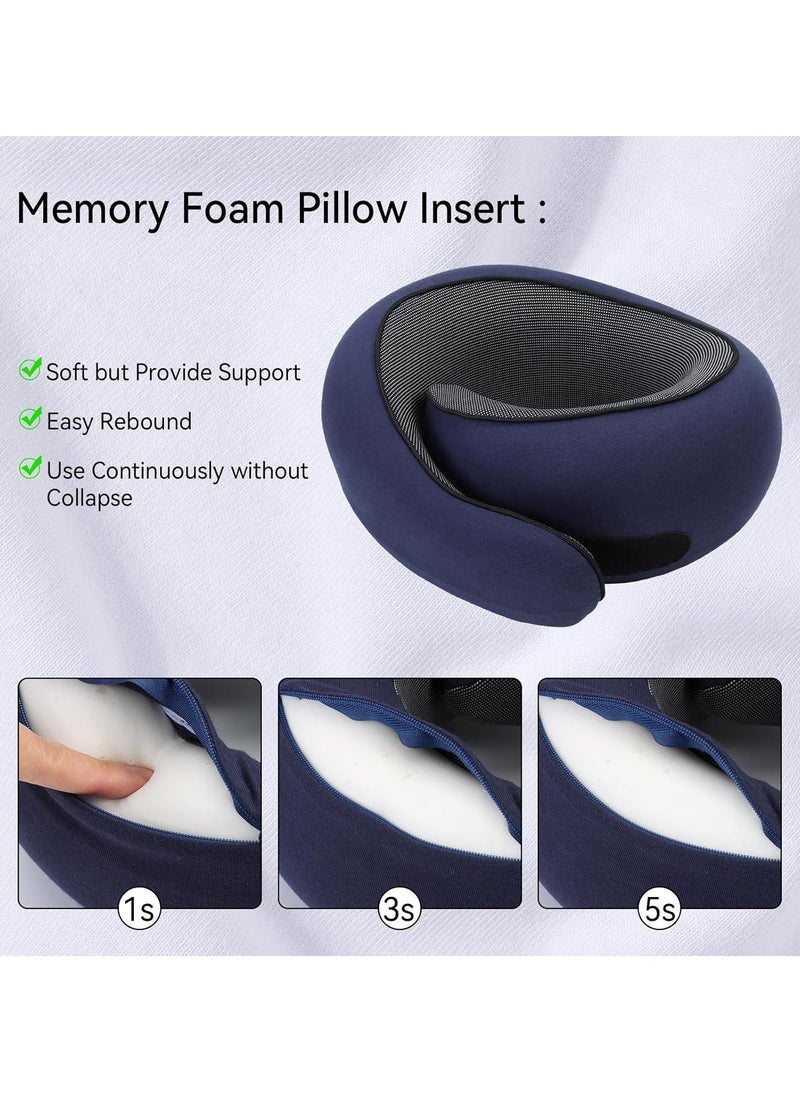 Arabest Travel Neck Pillow, Memory Foam Travel Neck Pillow, Airplane Travel Neck Pillow, 360 Degree Comfort and Breath Neck Pillow, Stowable U-Shaped Pillow with 3D Eye Mask and Soft Foam Earplugs - Image 4