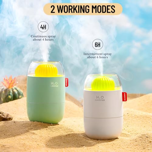 SKYTONE Humidifire for Room Moisture, Aroma Diffuser for Home, Mist Maker, Cool Mist Humidifier, 3-Colour Light, Ultrasonic Essential Oil Diffuser Electric (Green) (White) - Image 2