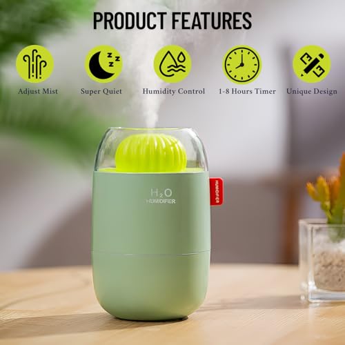 SKYTONE Humidifire for Room Moisture, Aroma Diffuser for Home, Mist Maker, Cool Mist Humidifier, 3-Colour Light, Ultrasonic Essential Oil Diffuser Electric (Green) (White) - Image 3
