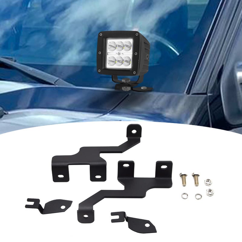 Wsays LED Light Pod Ditch Hood Mounting Bracket A Pillar Light Brackets Compatible with Ford F150 20042014 Fit SVT Raptor 20102014