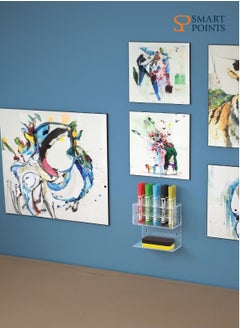 SMARTPOINTS Dry Erase Marker Holder for Whiteboard, Wall Mounted 2-Tier 10-Slot Clear Acrylic Marker Organizer Stand for School Office Home  - Image 4