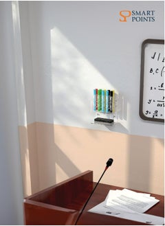 SMARTPOINTS Dry Erase Marker Holder for Whiteboard, Wall Mounted 2-Tier 10-Slot Clear Acrylic Marker Organizer Stand for School Office Home  - Image 2