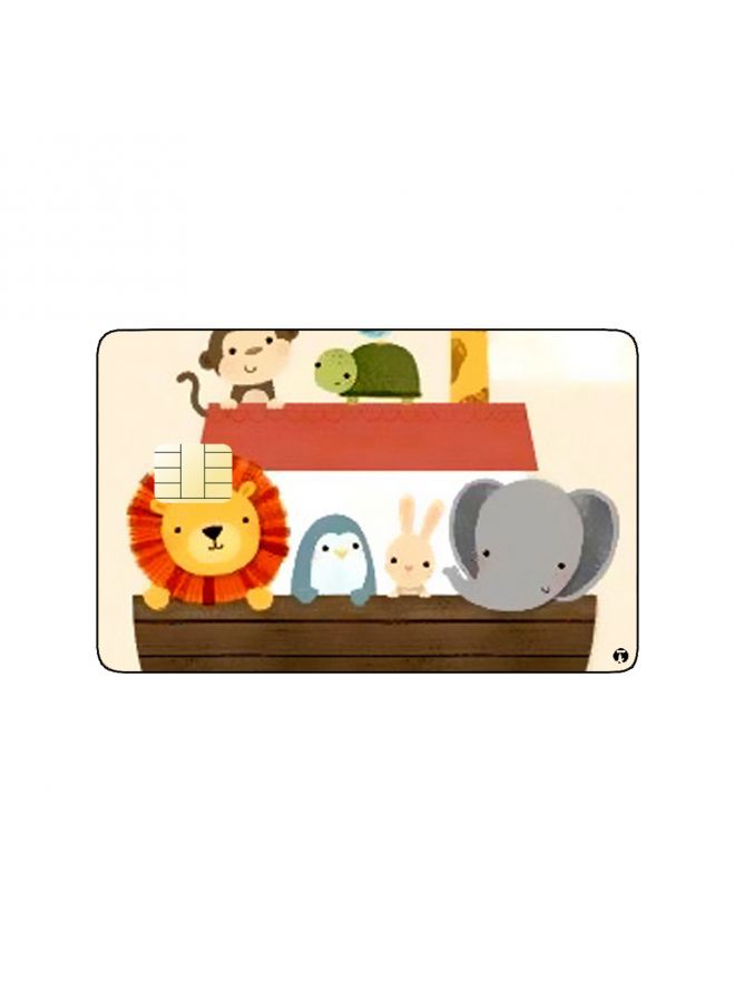 RKN PRINTED BANK CARD STICKER Cute Animals Drawing In Ark - Image 1