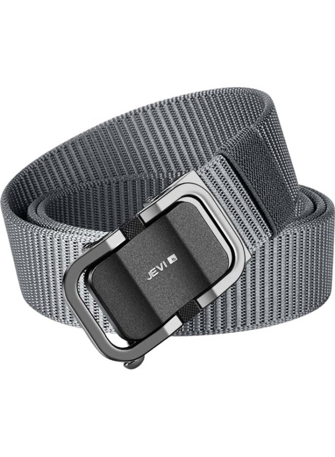 JEVI Jiweifan Canvas Belt For Men With Automatic Buckle, Business Casual Simple Versatile Korean-Style Trendy Jeans Belt For Young And Middle-Aged Men - Image 2