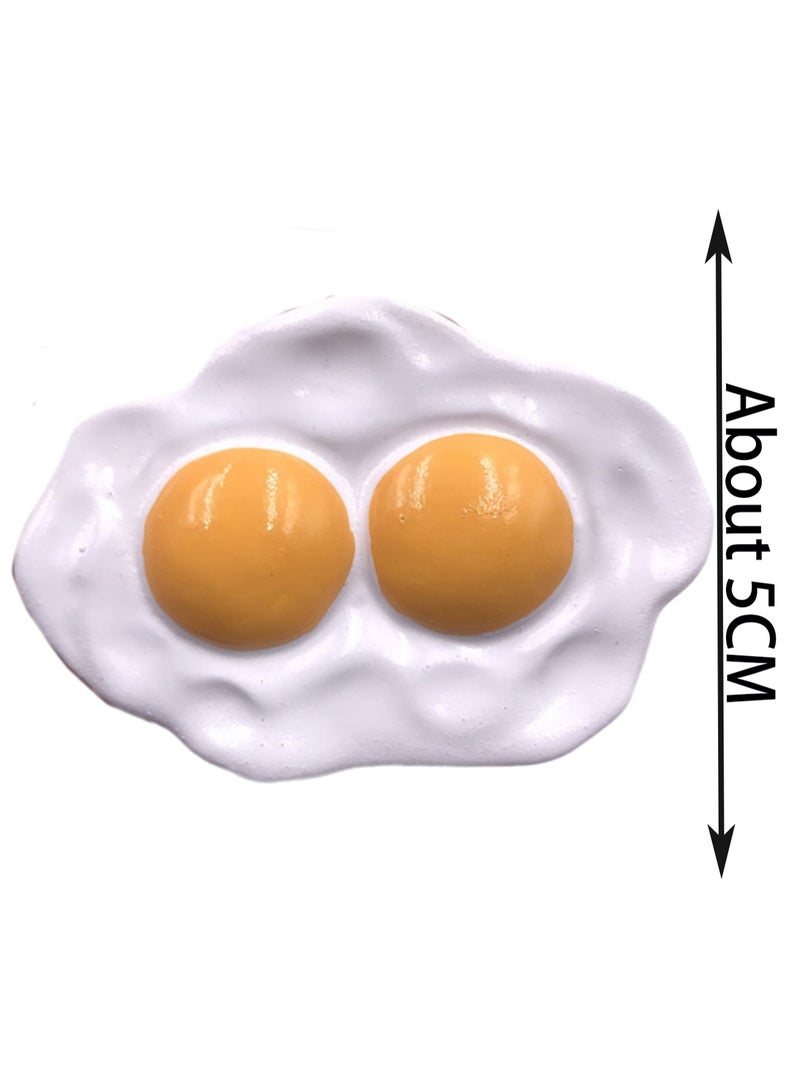 Double Yolk Egg Refrigerator Magnet, 3d Simulation Food Resin Refrigerator Magnet Household Refrigerator Magnet Home Decoration Accessories - Image 2