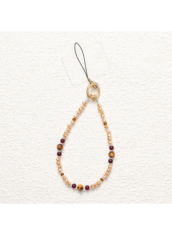 NIBEMINENT Super Cute Beaded Phone Charm – Trendy Phone Chain Wrist Strap, Shining Beads Chain Lanyard for Cell Phone