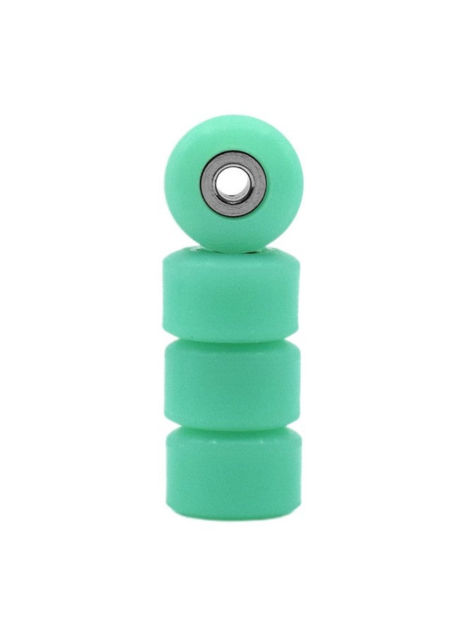 Teak Tuning Apex 71D Urethane Fingerboard Wheels - New Street Shape, 7.7mm Diameter - Ultra Spin Bearings - Made in The USA - UV Neon Teak Teal Colorway - Image 2