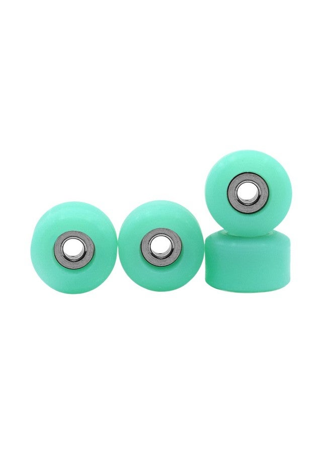 Teak Tuning Apex 71D Urethane Fingerboard Wheels - New Street Shape, 7.7mm Diameter - Ultra Spin Bearings - Made in The USA - UV Neon Teak Teal Colorway - Image 1