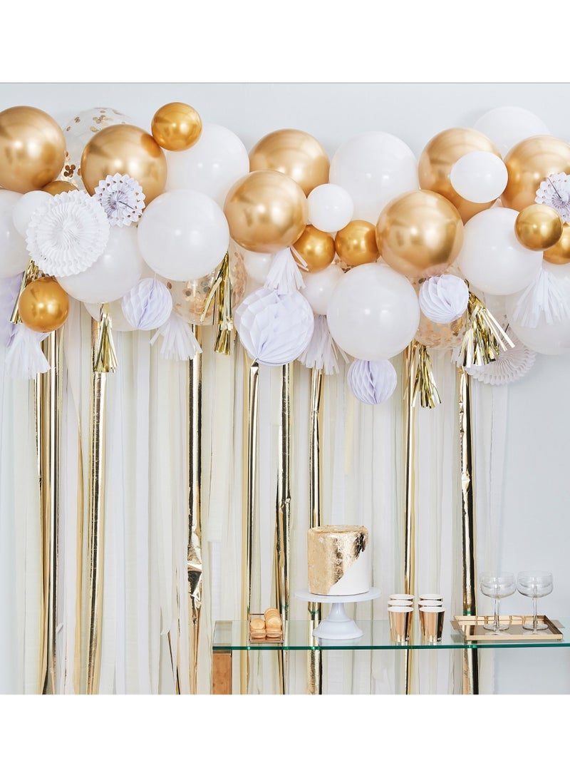 Ginger Ray Ginger Ray Metallic Balloon Garland with Honeycomb & Fans - Decorative Balloon Garland for Parties and Celebrations  - Image 2