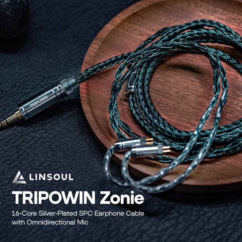 Linsoul Tripowin Zonie IEM Cable, 16 Core Silver Plated Earphone Upgraded Cords, 1.25m SPC in Ear Monitor Cable for 7hz Zero:2 Orchestra Lite Cadenza Hype4 Supermix4(2pin 0.78mm, 3.5mm)(Moss) - Image 2