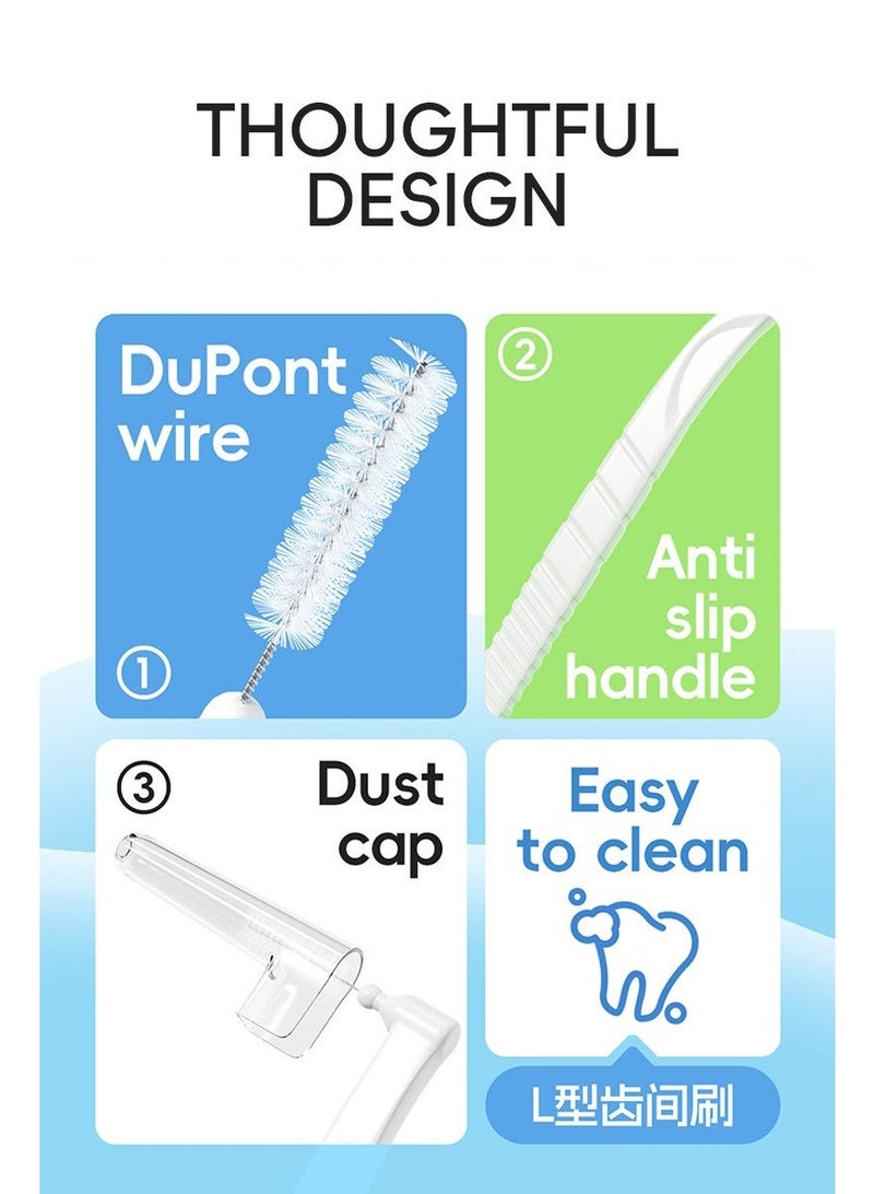 ningnatural Interdental Brush (Mix Sizes ISO 0-5) | Angled Brush for Deep Interdental & Gum Cleaning - Image 2