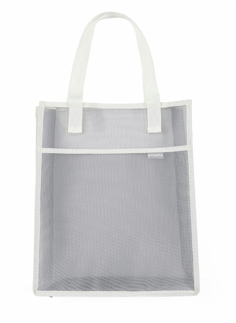 Excefore - Document Bag with Handle, Transparent mesh Document Bag, can Store A4 Size documents, PVC Receipt Holder, no Zipper Design, Provide Storage Space for Office, School and Family Travel - Image 1