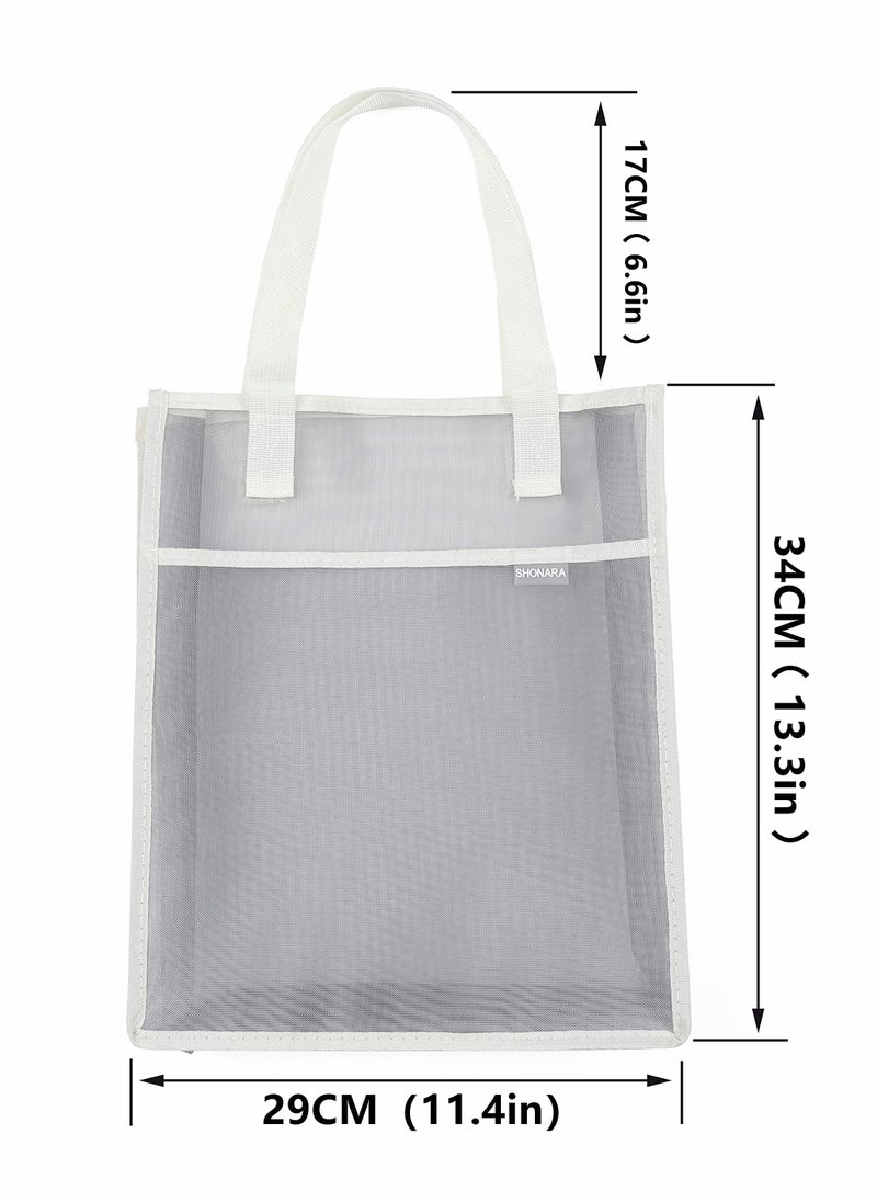 Excefore - Document Bag with Handle, Transparent mesh Document Bag, can Store A4 Size documents, PVC Receipt Holder, no Zipper Design, Provide Storage Space for Office, School and Family Travel - Image 1