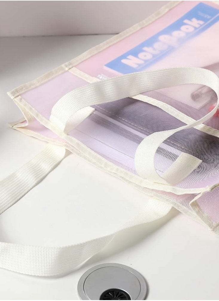 Excefore - Document Bag with Handle, Transparent mesh Document Bag, can Store A4 Size documents, PVC Receipt Holder, no Zipper Design, Provide Storage Space for Office, School and Family Travel - Image 1