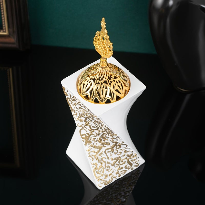 A Resin Incense Holder Golden Bakhoor Burner Arabic Style Decorative Ornament For Home Room Decor Party And Festival Embellishment - Image 5