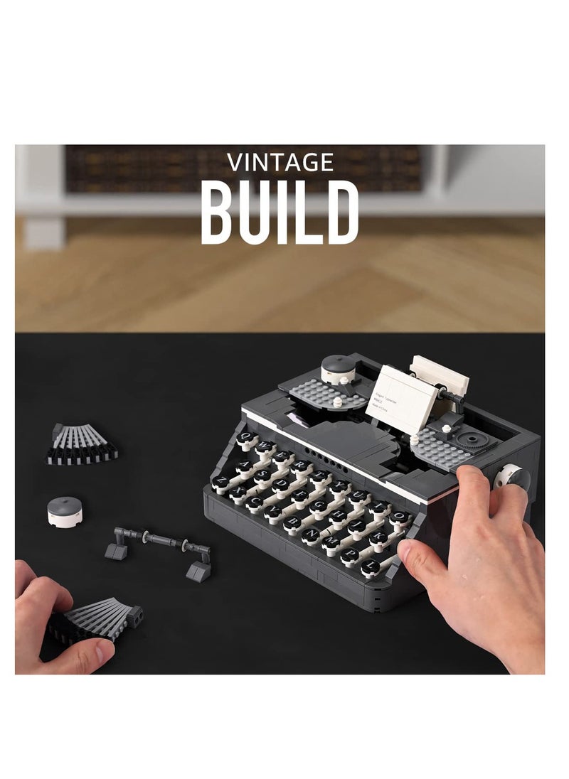 SYOSI Retro Typewriter, Vintage Typewriter Building Set Composed of Mini Bricks, Collectible Display Model Toy as A Wonderful Gift Idea for Adults (1136 Pieces)  - Image 3