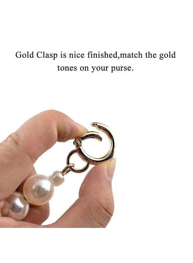 HAHIYO HAHIYO Imitation Pearl Bead Purse Chain Strap White Extender Length 15.7 inches Gold Clasp Diameter 0.59 inches 1 Pack for LV Shoulder Purse Handbag Clutch Replacement Strap Accessories Decoration  - Image 5