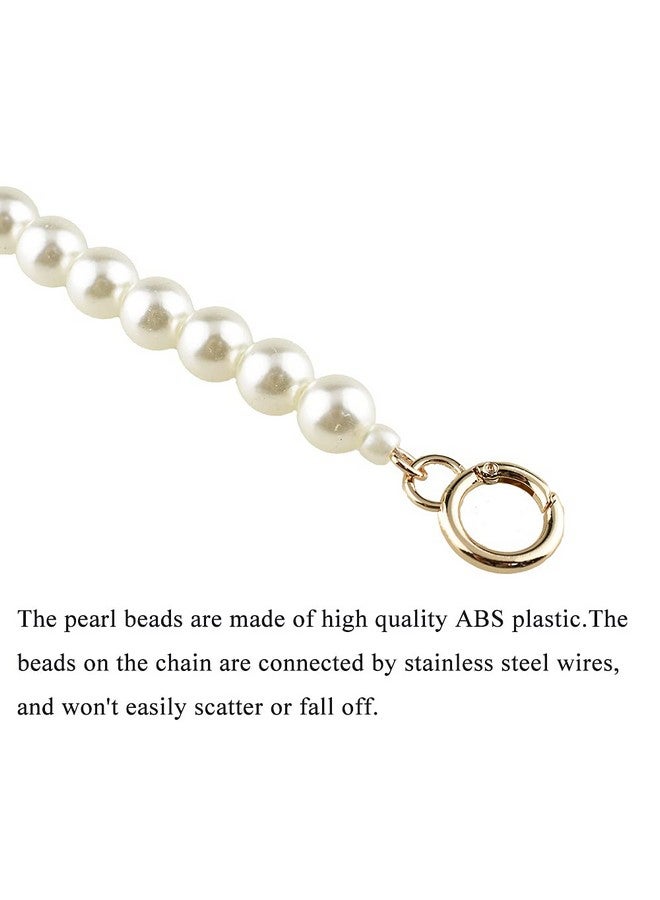 HAHIYO HAHIYO Imitation Pearl Bead Purse Chain Strap White Extender Length 15.7 inches Gold Clasp Diameter 0.59 inches 1 Pack for LV Shoulder Purse Handbag Clutch Replacement Strap Accessories Decoration  - Image 3