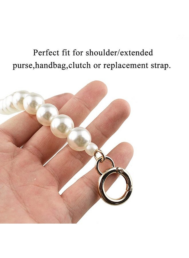 HAHIYO HAHIYO Imitation Pearl Bead Purse Chain Strap White Extender Length 15.7 inches Gold Clasp Diameter 0.59 inches 1 Pack for LV Shoulder Purse Handbag Clutch Replacement Strap Accessories Decoration  - Image 4