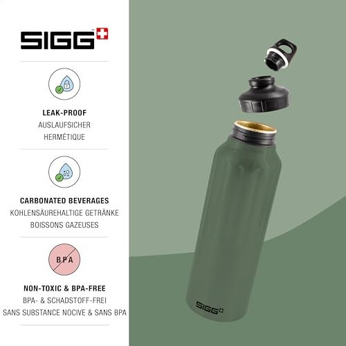 Sigg سيغ - زجاجة ماء قابلة لإعادة الاستخدام - WMB ترافيلر لون أوراق الشجر الأخضر 51 أونصة - مصنوعة في سويسرا - مشروبات غازية - خفيفة الوزن - مانعة للتسرب - خالية من BPA - معتمدة كمنخفضة الكربون - للرياضة، الهواء الطلق، السفر - Image 3
