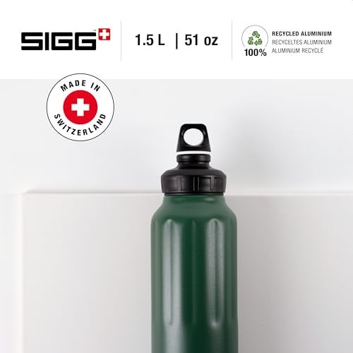 Sigg سيغ - زجاجة ماء قابلة لإعادة الاستخدام - WMB ترافيلر لون أوراق الشجر الأخضر 51 أونصة - مصنوعة في سويسرا - مشروبات غازية - خفيفة الوزن - مانعة للتسرب - خالية من BPA - معتمدة كمنخفضة الكربون - للرياضة، الهواء الطلق، السفر - Image 2