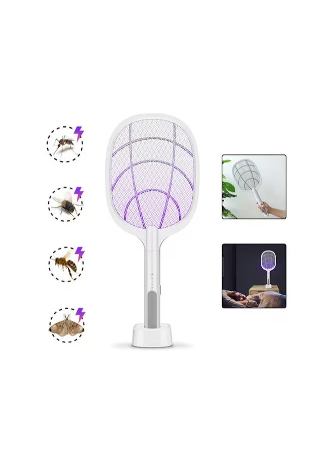 DQN-01 مضرب البعوض الكهربائي ثنائي الاستخدام، مصيد ذكي للبعوض، بطارية 400 مللي أمبير/ساعة، كابل شحن USB - Image 3