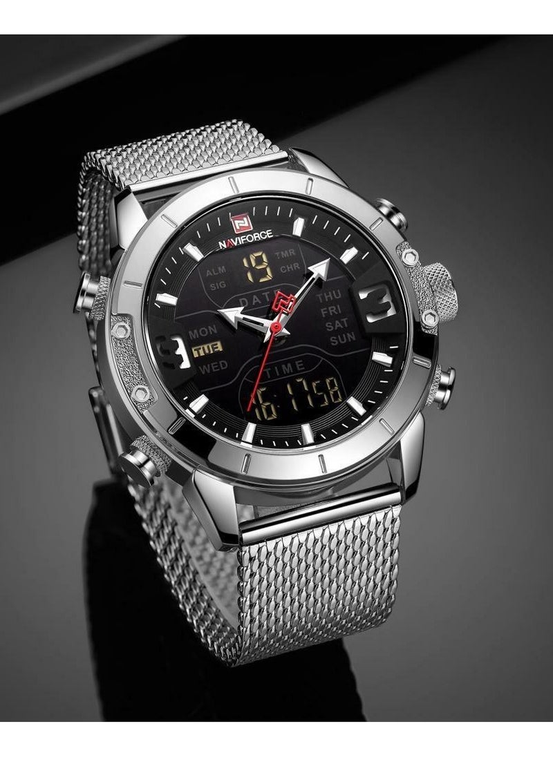 NAVIFORCE NAVIFORCE Mans Metal Analog and Digital Sports Watches Quartz Clock Wrist Watch NF9153S SB  - Image 3