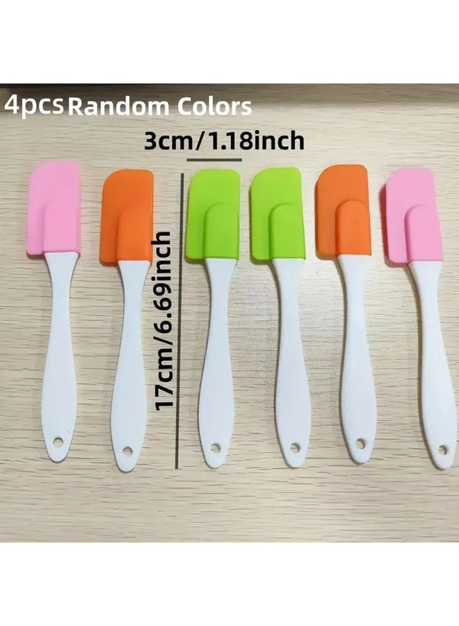4 Pack Silicone Spatula Set Random Color Heat Resistant Non Stick Kitchen Utensils - Image 2