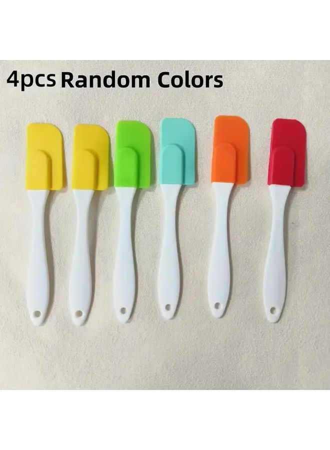 4 Pack Silicone Spatula Set Random Color Heat Resistant Non Stick Kitchen Utensils - Image 4