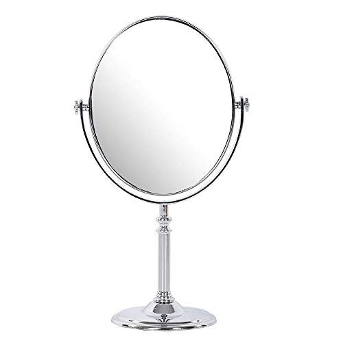 Sagrach Plastic Makeup Mirror|Magnifying Mirror Makeup|Double Side Magnification|Tabletop Vanity Hand Mirrors Stand|5X And 1X|For Bathroom/Hotel/Living Room/Bed Room/Dressing Room,Oval,?Framed - Image 4