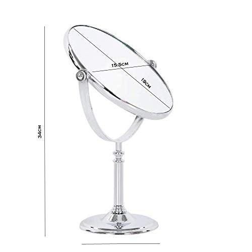 Sagrach Plastic Makeup Mirror|Magnifying Mirror Makeup|Double Side Magnification|Tabletop Vanity Hand Mirrors Stand|5X And 1X|For Bathroom/Hotel/Living Room/Bed Room/Dressing Room,Oval,?Framed - Image 2
