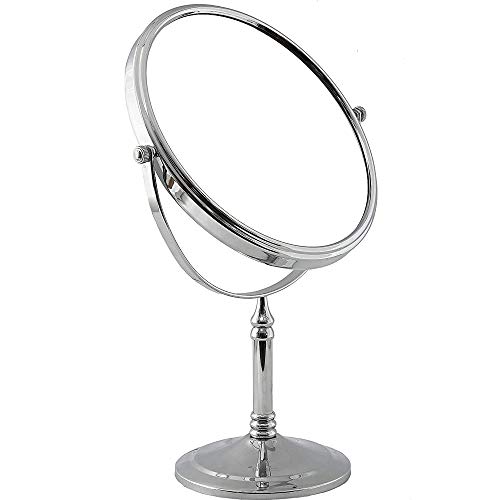 Sagrach Plastic Makeup Mirror|Magnifying Mirror Makeup|Double Side Magnification|Tabletop Vanity Hand Mirrors Stand|5X And 1X|For Bathroom/Hotel/Living Room/Bed Room/Dressing Room,Oval,?Framed - Image 1