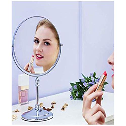 Sagrach Plastic Makeup Mirror|Magnifying Mirror Makeup|Double Side Magnification|Tabletop Vanity Hand Mirrors Stand|5X And 1X|For Bathroom/Hotel/Living Room/Bed Room/Dressing Room,Oval,?Framed - Image 3