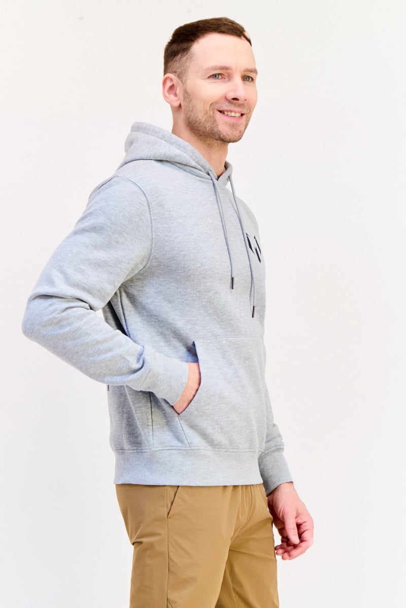 MESSI هودي رجالي بأكمام طويلة وطباعة جرافيك، رمادي - Image 3