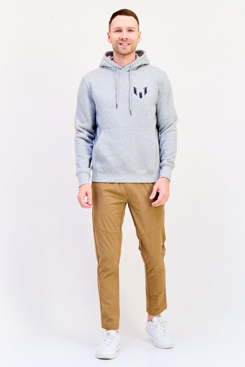 MESSI هودي رجالي بأكمام طويلة وطباعة جرافيك، رمادي - Image 4